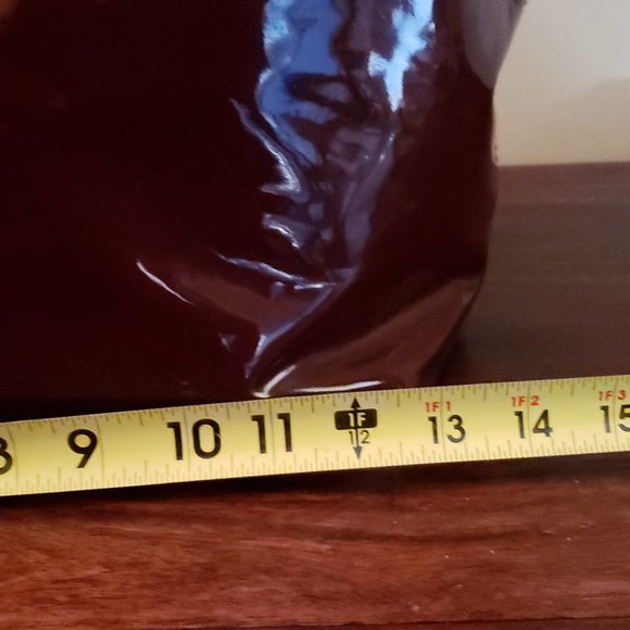 Beautiful!! Salvatore Ferragamo/ Burgundy Patent Leather "Gina" Tote Handbag - Picture 13 of 16